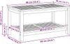 A diagram showing the dimensions of a wooden coffee table. Podgląd zdjęcia produktu