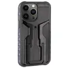 A black and gray iPhone case with a kickstand. Podgląd zdjęcia produktu