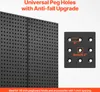 A close-up of a black pegboard with a diagram showing measurements. Produktbild-Vorschau