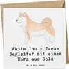 Mr. & Mrs. Panda Grußkarte Akita Inu Herz - Weiß - Produktbild-Vorschau 1
