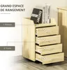 Vinsetto Caisson de bureau rangement sur roulettes 4 Voir les images du produit 3