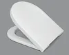 A white toilet seat is shown from a slightly elevated side angle against a plain gray background. Produktbild-Vorschau
