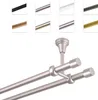 A collage of different colored curtain rods and a close-up of a double curtain rod system mounted on a ceiling. Podgląd zdjęcia produktu