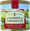 A tin of Fleur de Sel from Camargue, with a scenic landscape illustration. Produktbild-Vorschau