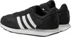 A pair of black Adidas sneakers with white stripes, shown from a side angle. Produktbild-Vorschau