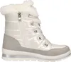 A white winter boot with gray accents and a white fur trim. Produktbild-Vorschau