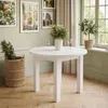 OLEA runder Esstisch, Weiß / Weiß - 100 cm (+ 40 cm) Produktbild-Vorschau 1