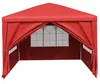vidaXL Party-Zelt 400 x 300 x 255 cm Rot PE und Stahl Produktbild-Vorschau 4