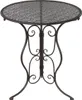 A round metal garden table with an ornate, patterned top and a decorative base. Produktbild-Vorschau