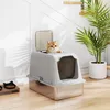 PawHut kattenbak, kattenwc met deksel, kattenbakschep, kuip Productafbeelding-voorbeeld 2