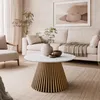 Couchtisch MISTY mit Lamellenfuß, Weißer Marmor Produktbild-Vorschau 2