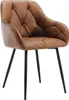 A single brown armchair with black metal legs against a white background. Produktbild-Vorschau