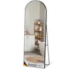A full-length mirror reflecting a bathroom scene with a bathtub, shelves, and cabinets. Produktbild-Vorschau