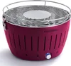 A pink LotusGrill charcoal grill is shown against a white background. Produktbild-Vorschau