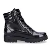 A studio shot of a black patent leather combat boot. Anteprima dell’immagine prodotto