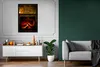 MuchoWow® Gerahmtes Poster Kamin mit rotem Licht 60x90 cm - Produktbild-Vorschau 5