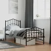 Bettgestell mit Kopf- und Fußteil Metall Schwarz 75x190 cm Produktbild-Vorschau 2