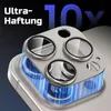 A close-up of a phone camera lens protector with blue light effects. Produktbild-Vorschau