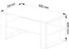 A line drawing of a coffee table with dimensions indicated. Produktbild-Vorschau