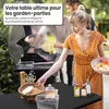 IvoQ Table Pliante – 180 cm – Aspect Rotin – Noir – Table Voir les images du produit 7