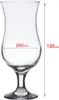A clear, professional shot of a hurricane glass with dimensions indicated. Podgląd zdjęcia produktu
