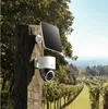 A solar-powered security camera mounted on a wooden post in a vineyard. Náhľad obrázku produktu