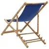 vidaXL Liegestuhl Bambus und Canvas Marineblau Produktbild-Vorschau 3
