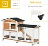PawHut Clapier bois pour lapins petit enclos animaux villa Voir les images du produit 4