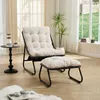 Outdoor Lounge Sessel mit Hocker, gepolstert, Stahlgestell, Produktbild-Vorschau 2