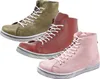 Three high-top sneakers in different colors are displayed against a white background. Voir les images du produit