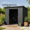 Juskys Metall Geräteschuppen M – Dunkelgrau, wetterfest mit Produktbild-Vorschau 2