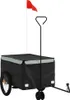 vidaXL Fahrradanhänger Schwarz und Grau 30 kg Eisen Produktbild-Vorschau 1