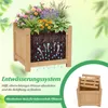 COSTWAY Skrzynka na kwiaty z ławką ogrodową, drewniana Podgląd zdjęcia produktu 5