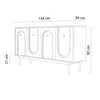 A line drawing of a sideboard with dimensions indicated. Produktbild-Vorschau