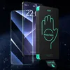 A product shot featuring a phone screen protector and its installation guide. Voir les images du produit