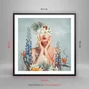 Gerahmtes Poster - Schwarzer Rahmen - Surreal Frau Blumen - Produktbild-Vorschau 5