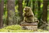 A plush toy marmot sits on a log in a forest setting. Produktbild-Vorschau