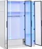 Kleiderschrank - 110x50x160 cm weiß - 3 Glastüren & Produktbild-Vorschau 10