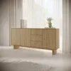 Sideboard Kommode VIRONE Geölte Eiche Japandi 3-türig mit Produktbild-Vorschau 2