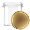A clear glass jar with a gold lid, presented on a white background. Podgląd zdjęcia produktu