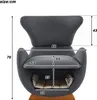 A diagram showing the dimensions of a gray armchair with a pet bed integrated into its base. Náhled obrázku produktu