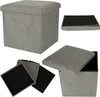 Pouf pieghevole con vano portaoggetti grigio 38x38x38cm Anteprima dell’immagine prodotto 1