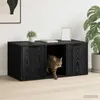 vidaXL Litière pour chat, meuble, noir, imitation chêne, Voir les images du produit 2