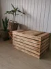 Grosse Holztruhe 80er  geflammt mit Deckel  80x50x39cm Produktbild-Vorschau 10