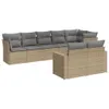 8-tlg. Garten-Sofagarnitur mit Kissen Beige Poly Rattan, Produktbild-Vorschau 2