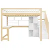 Lit mezzanine 140 x 200 cm en pin, structure en bois avec Voir les images du produit 8