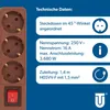 UNITEC TSD 3fach mit Schalter 1,4m, braun Produktbild-Vorschau 3