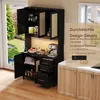 okwish Hochschrank,Sideboard  mit 3 Schubladen&goldene Produktbild-Vorschau 8