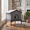 PawHut kattenhuis, inklapbaar, met kussen, verhoogde Productafbeelding-voorbeeld 9