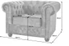 A diagram of a gray armchair with dimensions overlaid. Produktbild-Vorschau